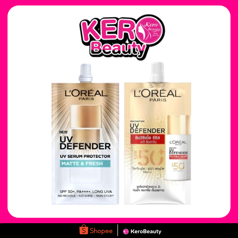 (ยกกล่อง)L'oreal UV Defender Matte&Fresh / Invisible Fluid SPF50+ PA++++ 5.5ml. ลอรีอัล ยูวี ดีเฟนเด