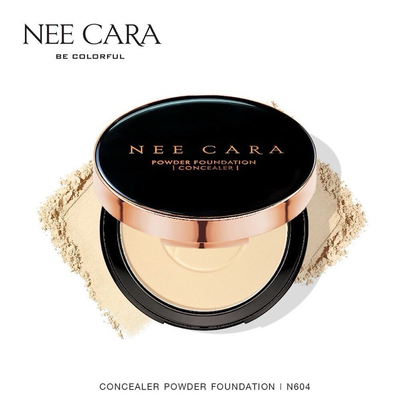 NEE CARA นีคาร่า แป้งพัฟ N604 แป้งผสมรองพื้น แป้งทาหน้า CONCEALER POWDER FOUNDATION SPF 25PA++