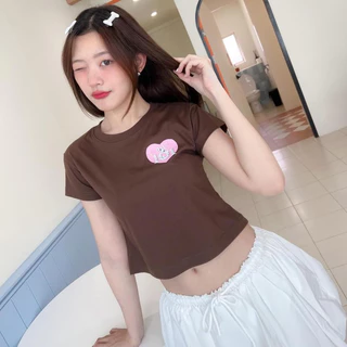 มีลายใหม่มาเพิ่ม ✨ — พร้อมส่ง เสื้อคอตตอน crop baby tee cotton 100%