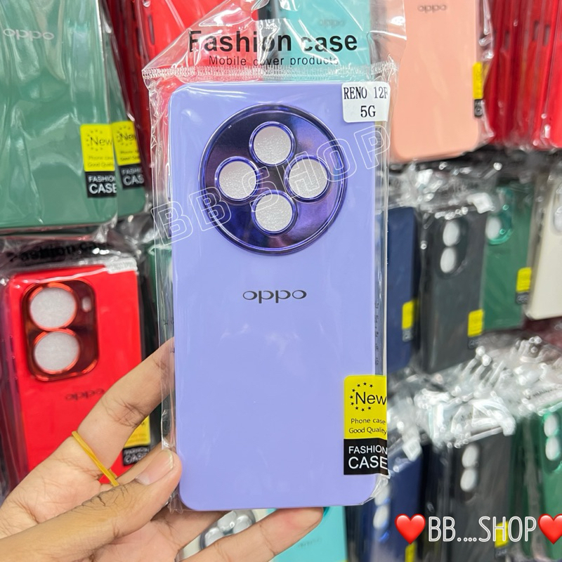 เคสกำมะหยี่สีพื้นโครเมี่ยมกล้อง รุ่น OPPO Reno 12F(5G)/Reno 12/12Pro ตรงรุ่น (มี8สี)เคสสีพื้น สินค้าพร้อมจัดส่งในไทย