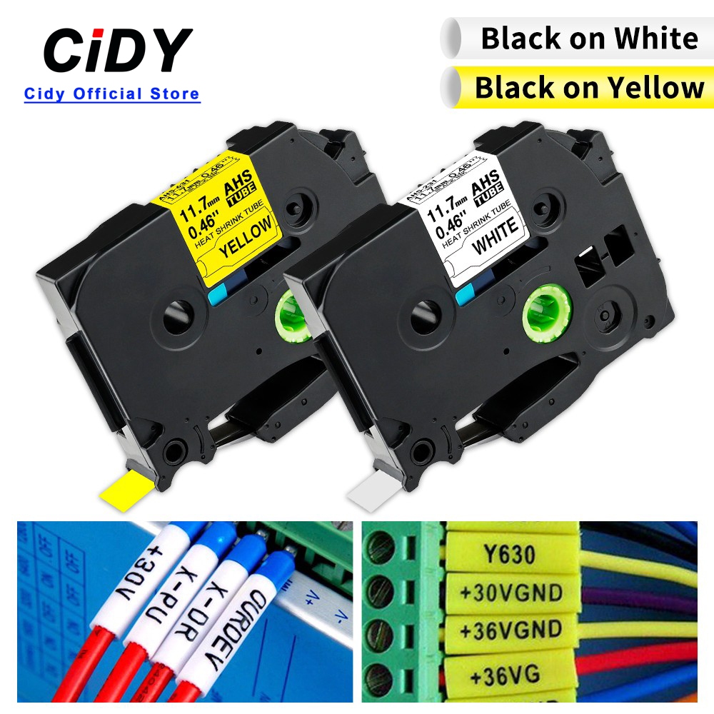 12mm ท่อหดพิมพ์อักษร เทียบเท่า BROTHER HSE-231 Heat-Shrink Tube