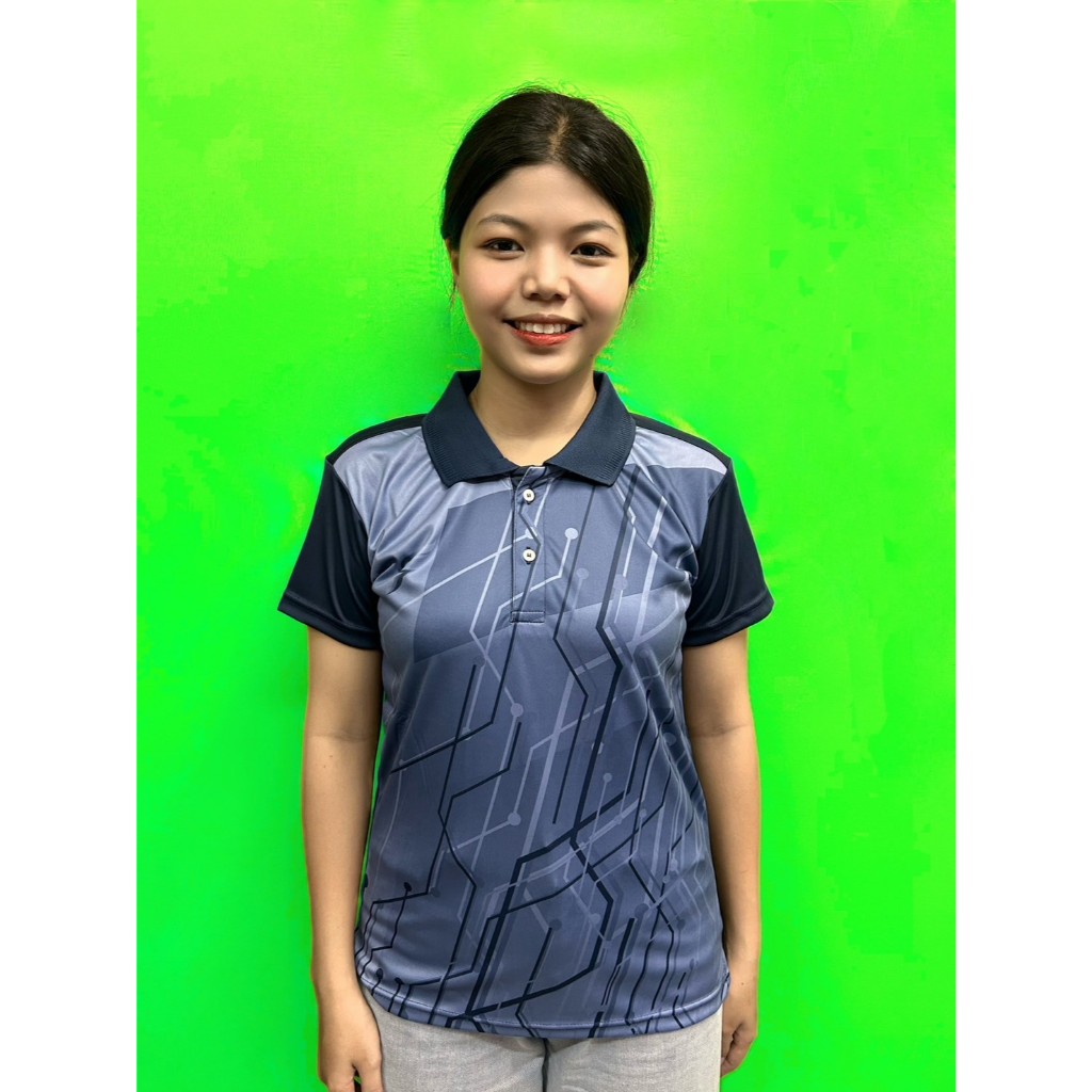 SA303 เสื้อโปโลหญิงแบบพิมพ์ลาย ใส่ทำงาน ใส่เล่นกีฬา ผ้าเรียบลื่น ยี่ห้อ SPORT DAY100% - รูปที่ 6