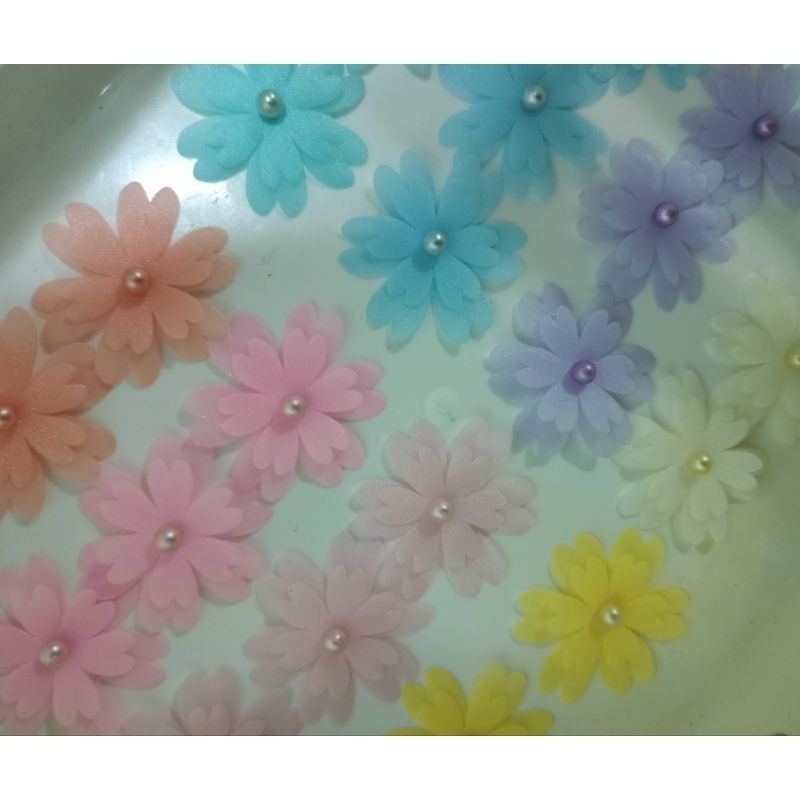 ดอกไม้3D ตกแต่ง งาน Diy แพคละ 10ดอก