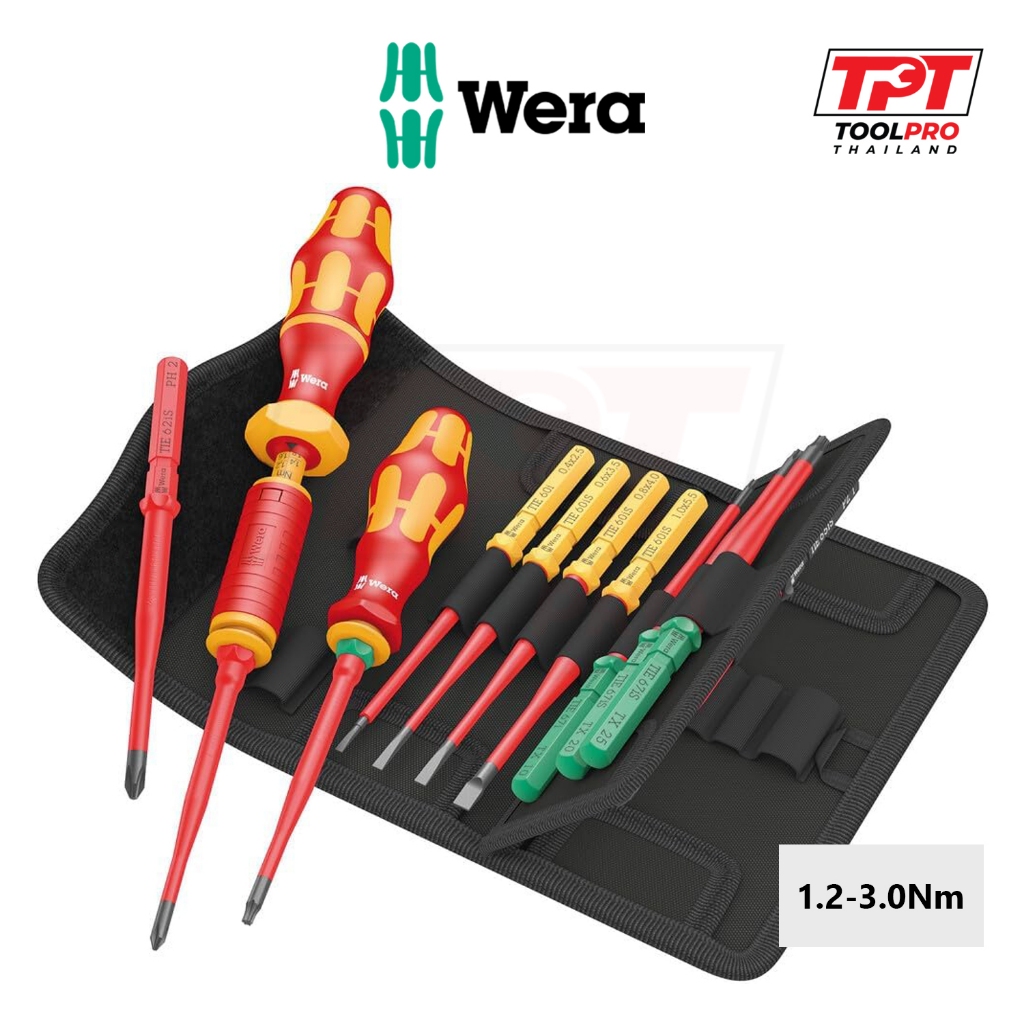Wera ชุดไขควงขันทอร์ค 1.2-3.0Nm KK VDE 16 Torque Extra Slim 1 Tool Finder (05006609001)