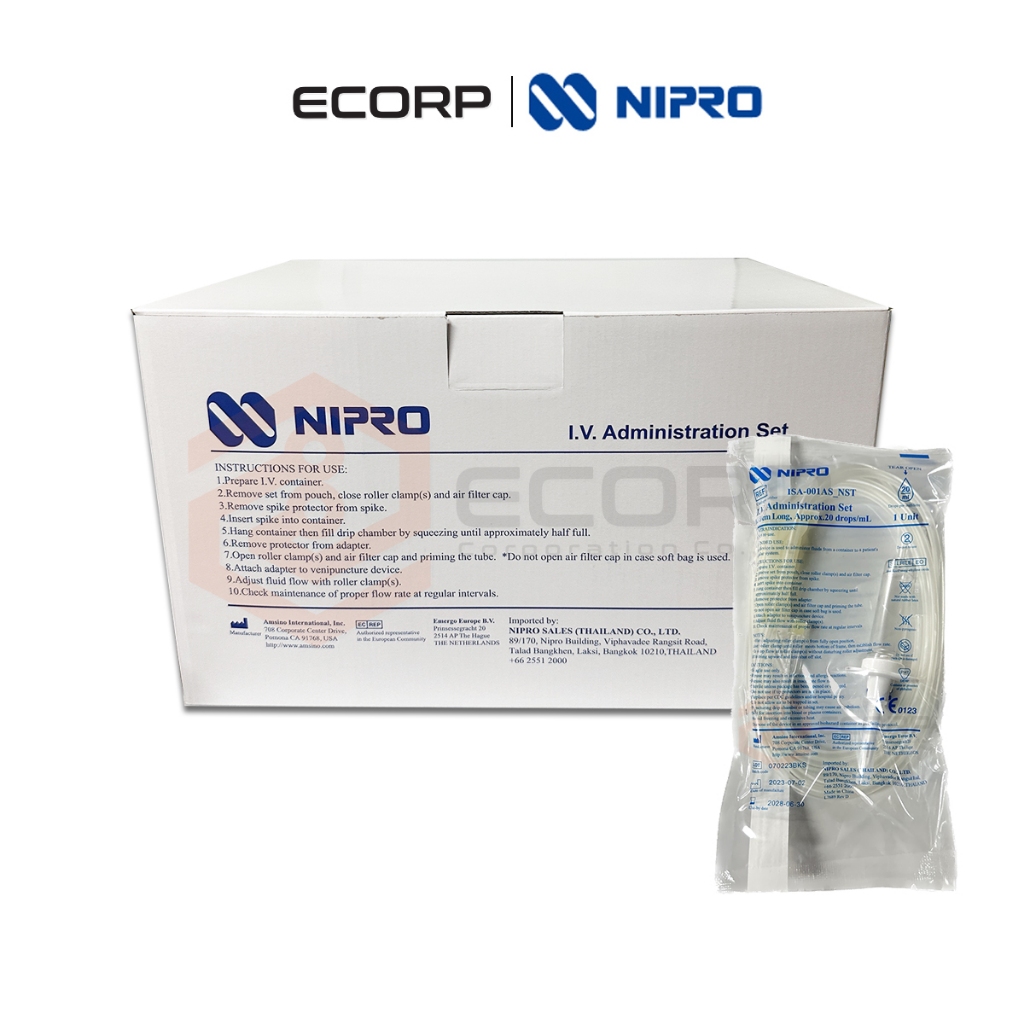 (ยกกล่อง)Nipro IV Set สายชุดให้น้ำเกลือ 100 ชุด