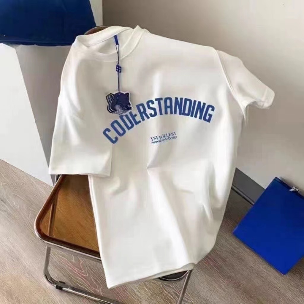 ฮ่องกงสไตล์วินเทจแขนสั้นเสื้อยืดผู้หญิงฤดูร้อนเกาหลีรุ่น ins แฟชั่นแบรนด์สไตล์อเมริกันหลวมแสดงผอมคลุมท้องเสื้อผ้า