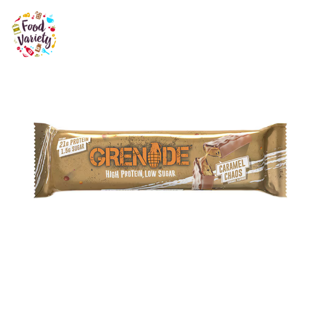 Grenade High Protein Less Sugar Bar Caramel Chaos 60g เกรเนด บาร์โปรตีนสูง รสคาราเมลเคออส 60 กรัม
