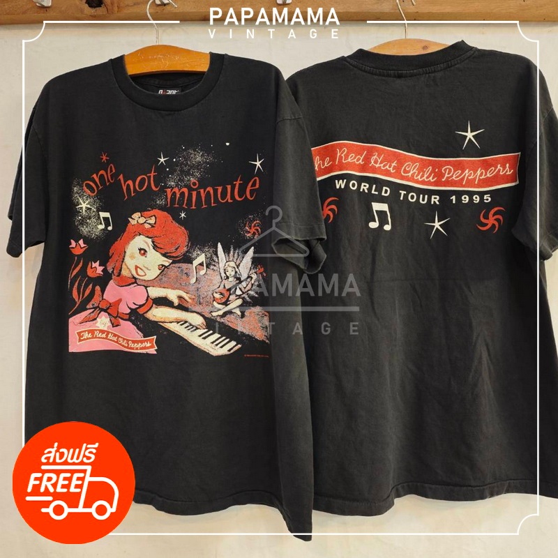 [ RED HOT CHIILI PEPPER ] World Tour 1995 ป้าย USA เสื้อทัวร์ วงร๊อค เสื้อวินเทจ papamama vintage shirt