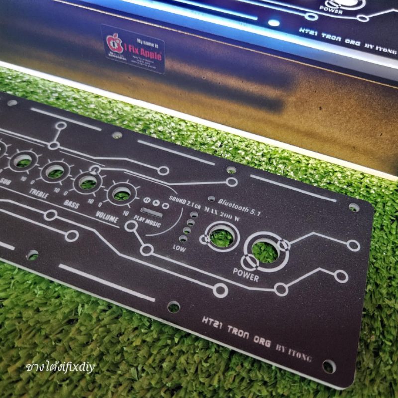 แผ่นเพลท HT21/HT21-3g TRON org สีดำด้านผิวทราย ลำโพงบลูทูธDiy