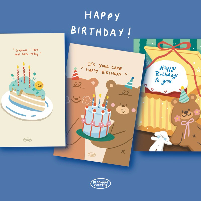 การ์ดวันเกิด (มีซอง) ชุดที่ 1 Happy birthday card โปสการ์ดตกแต่งห้อง ให้แฟนให้เพื่อน การ์ดอวยพร