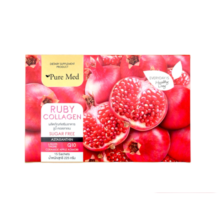 RUBY KITO COLLAGEN 1 กล่องมี 15ซอง รูบี้ ไตโต คอลลาเจน สารสกัดจากสาหร่ายแดง บำรุงผิว ข้อ เล็บ ผม