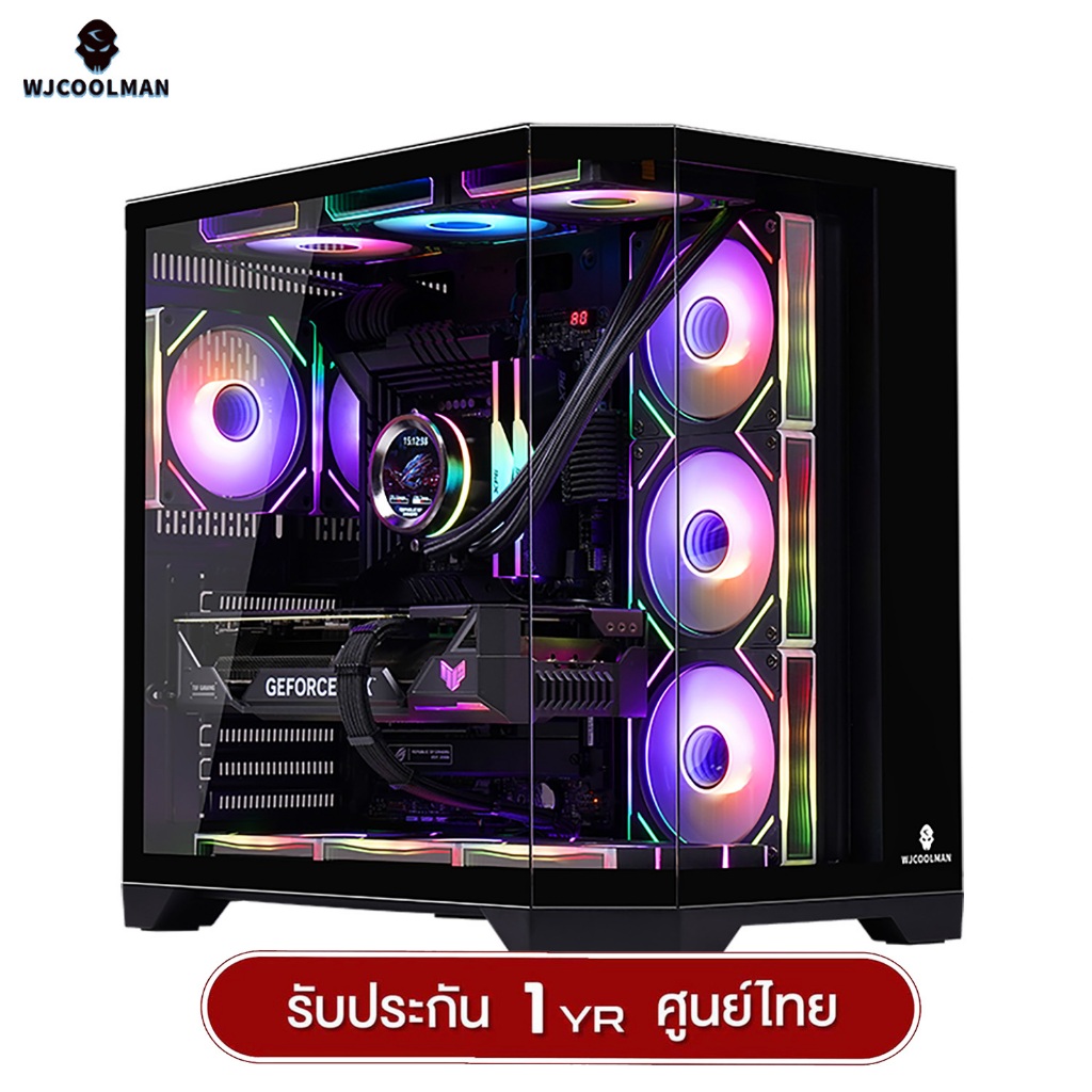 เคสคอมพิวเตอร์ WJCOOLMAN Dreamer Plus ATX Panorama Tempered Gaming Case (No FAN) (AIO360) รับประกันส