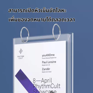 ป้ายใส่เมนู ที่ใส่เมนู เมนู 6 แผ่น 12 หน้า พลิกได้อย่างยืดหยุ่น ขนาด A4 A5 A6