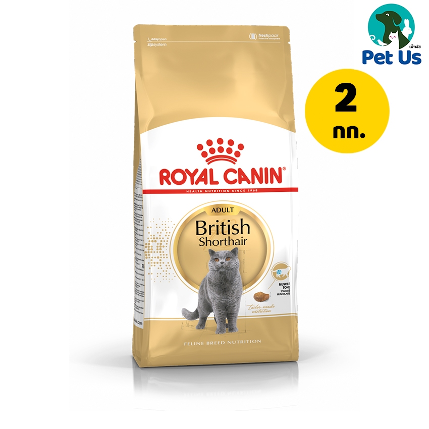โรยัล คานิน อาหารเม็ดสำหรับแมวโต พันธุ์บริติชชอร์ตแฮร์ ขนาด 2 กิโลกรัม ROYAL CANIN CAT BRITISH SHORT HAIR 2 KG.