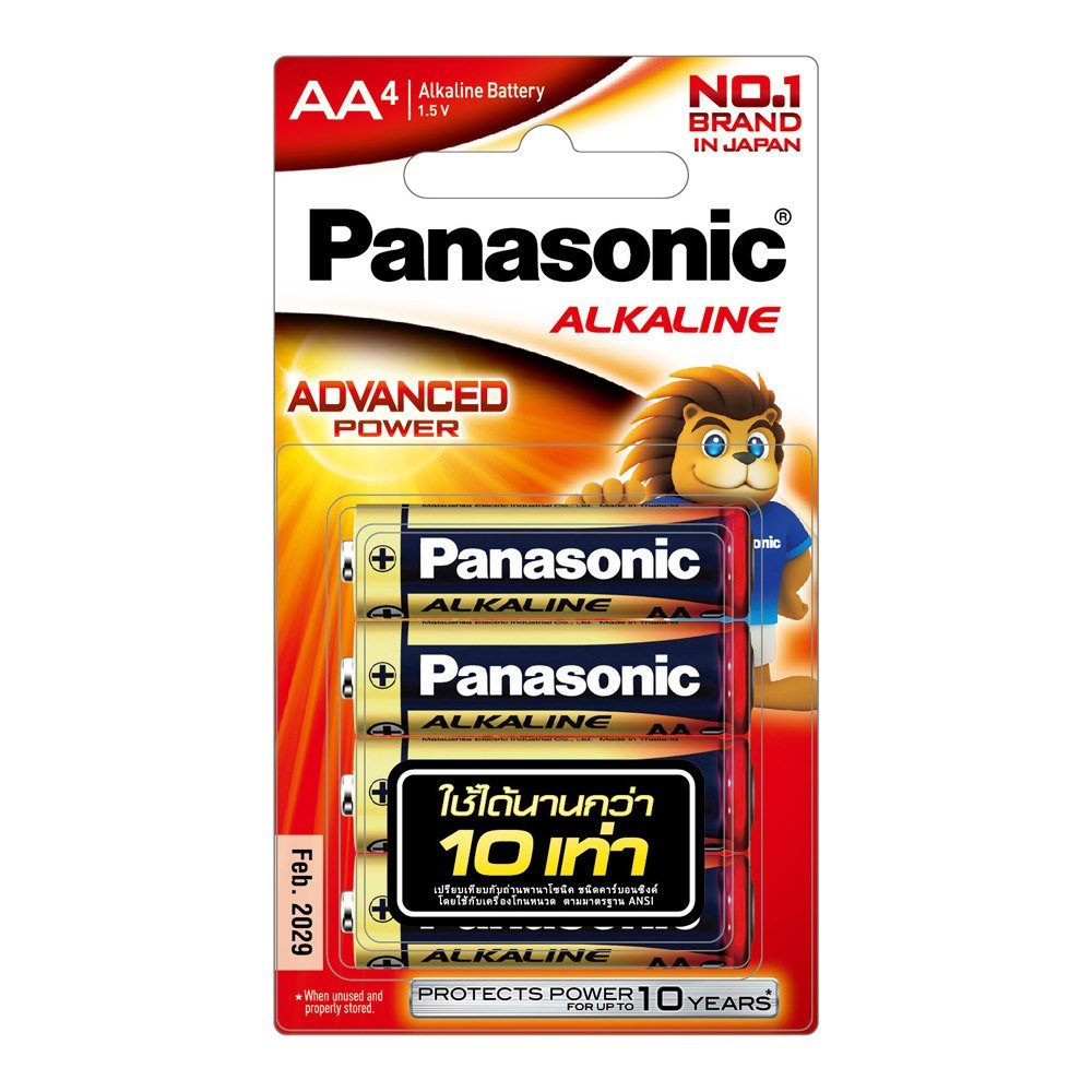 ถ่านPANASONIC ถ่านอัลคาไลน์ รุ่น LR6T/4B ขนาด AA (4 ก้อน/แพ็ค)