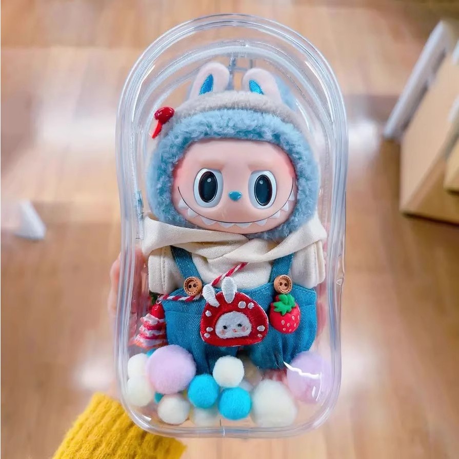 กระเป๋าใส่ลาบูบู้ ห้อยกระเป๋า พวงกุญแจ PVC แบบใส หนา กันฝุ่น แฟชั่น พวงกุญแจ Onesuper