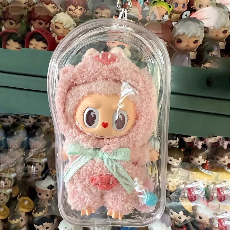 กระเป๋าใส่ลาบูบู้ ห้อยกระเป๋า พวงกุญแจ PVC แบบใส หนา กันฝุ่น แฟชั่น พวงกุญแจ Onesuper