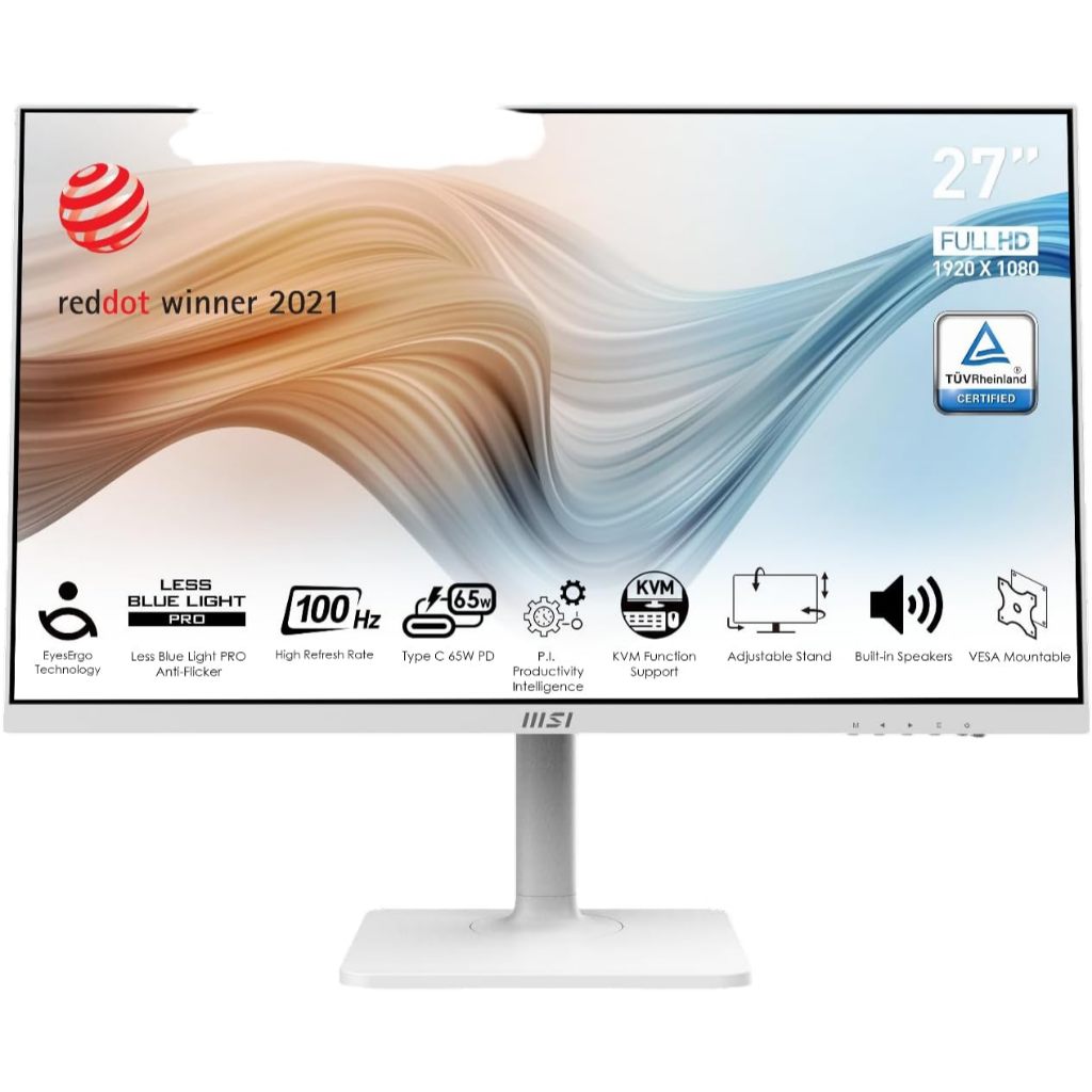 จอมอนิเตอร์ MSI Modern MD272XPW (IPS 100HzSpeakerUSB-C White)- 3 Years OnsiteService