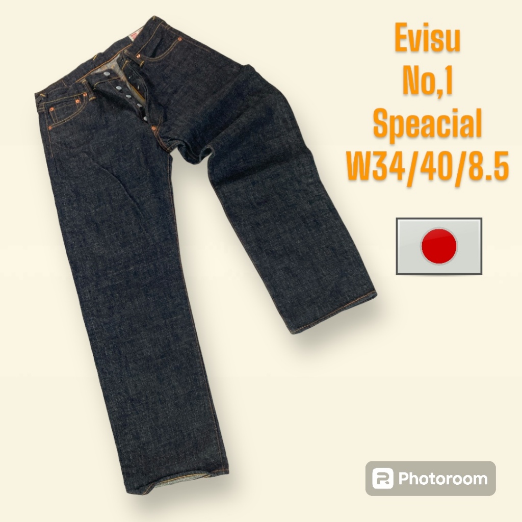 กางเกงยีนส์ ของแท้ ผลิตญี่ปุ่น EVISU NO,1 Speacial​ มือหนึ่งไม่ผ่านการใช้งาน​ ขนาดเอว​ 34" -​ 34.7"