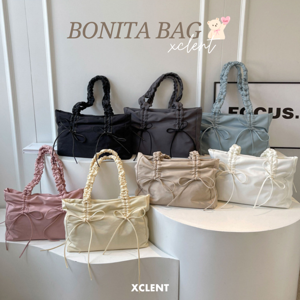 Glammhouse - Bonita bag กระเป๋าน้องโบว์ใบใหญ่จุใจ ที่รุ่นนี้ทำมาเอาใจสายแบก มาพร้อมโบว์ตรงสายสะพาย คิ้วท์มากกกก