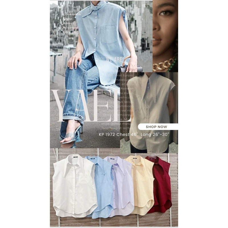 เสื้อแขนกุดด ไหล่เสริมฟองน้ำด้วยยย คอปกเก๋ๆ ห้ามพลาดดด