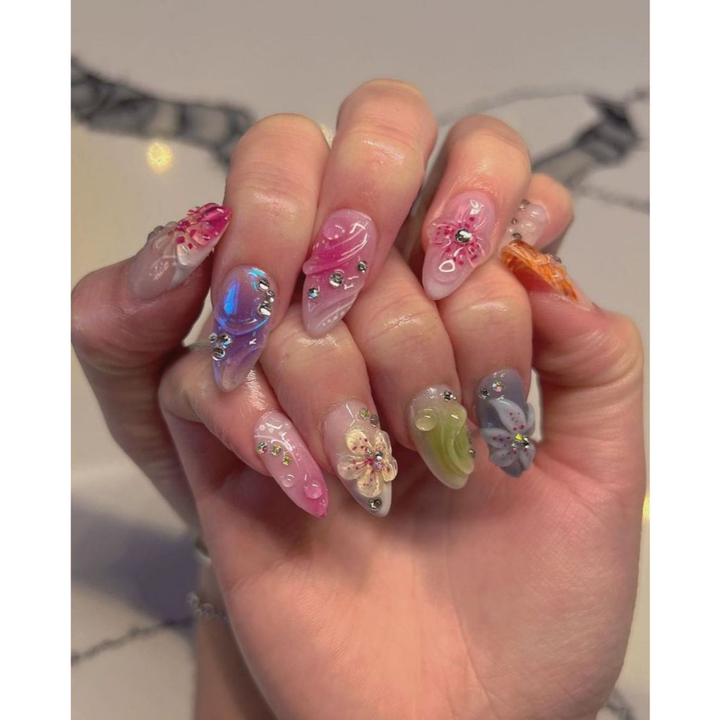 เล็บเจล orchid สีสวย น่ารัก ลายยอดฮิต