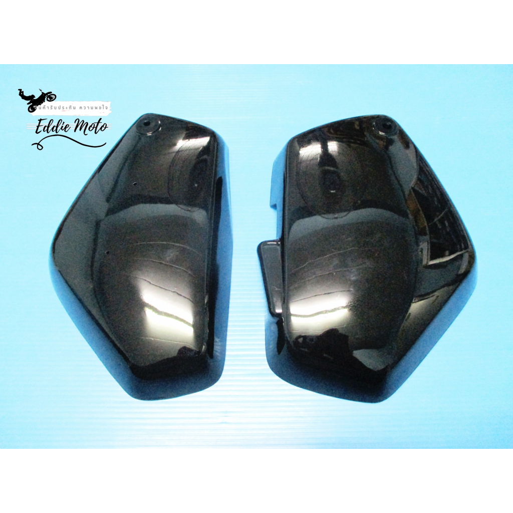 SIDE COVER SET "BLACK" Fit For SUZUKI RC80 RC100 // ฝากระเป๋าข้าง (สีดำประกาย)