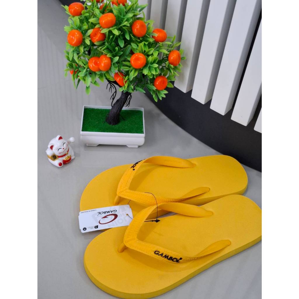 15 รองเท้าแตะแบบคีบ GAMBOL รุ่น 71052  สี แดง เหลือง น้ำเงิน ดำ เขียว กรม น้ำตาล  Size 9-11