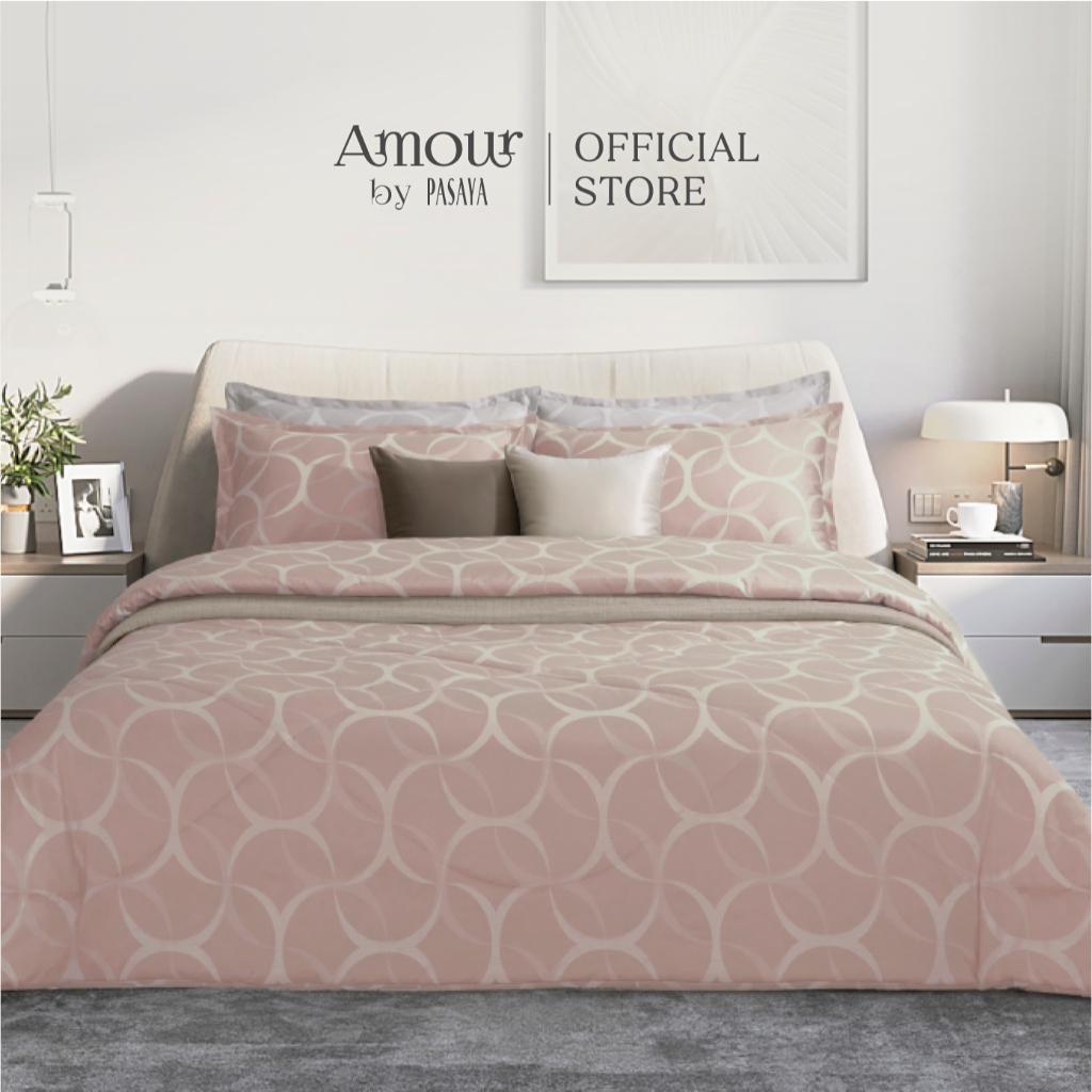 AMOUR ชุดผ้าปูที่นอน+ปลอกหมอนหนุน 6 ฟุต KING, 5 ฟุต QUEEN และ 3.5 ฟุต SINGLE - CHANDELIER COLLECTION 460 Series