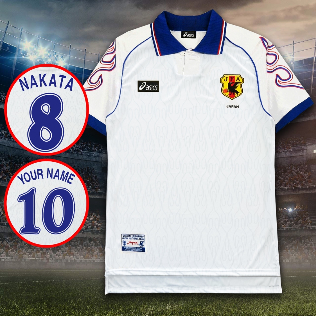 เสื้อฟุตบอลย้อนยุคทีมชาติ ญี่ปุ่น / ขาว ย้อนยุคปี1998 #RT0002 เกรดแฟนบอล รับทำชื่อ-เบอร์ ไซส์ยุโรป XS-4XL
