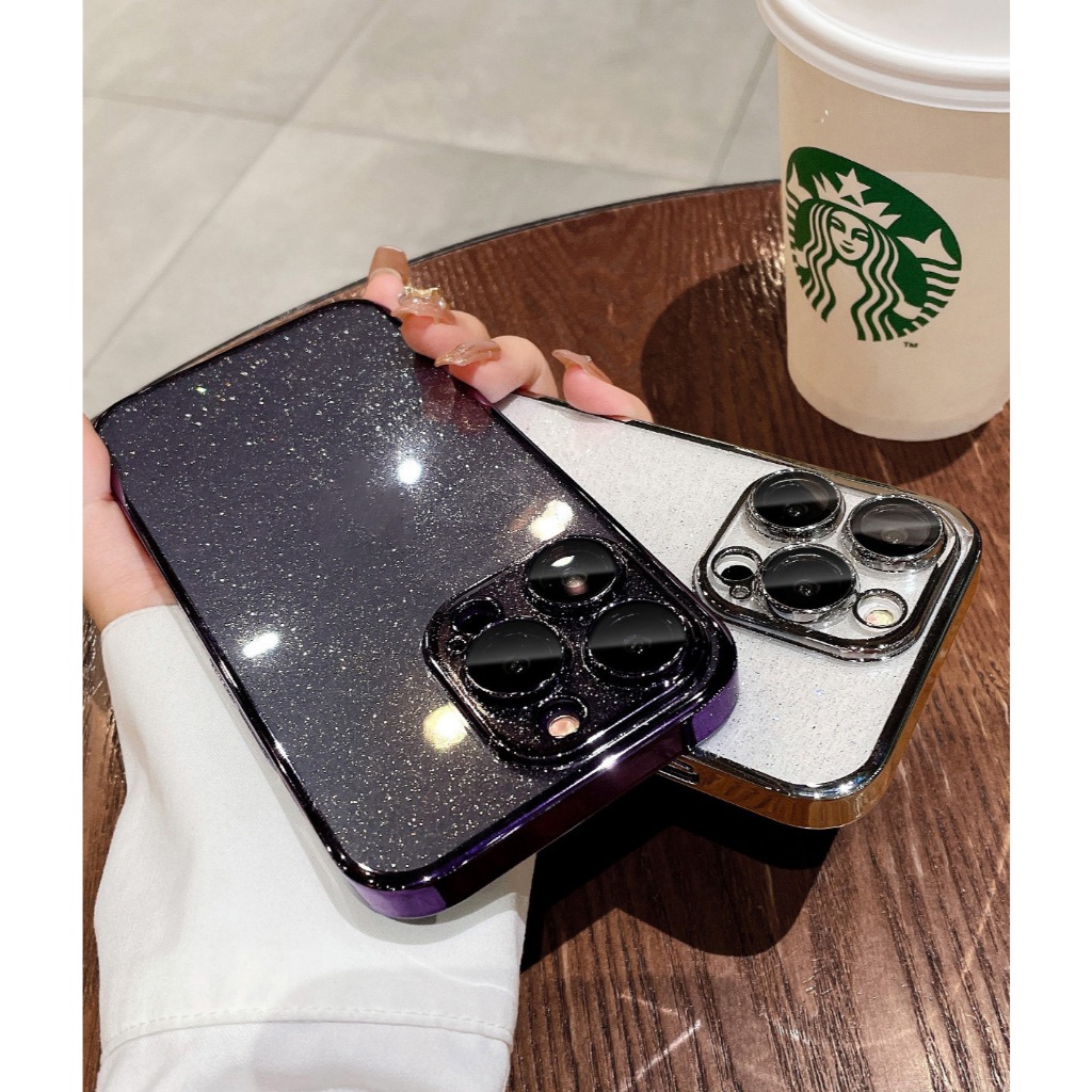 เคสไอโฟนประกายดาว สวยมาก รุ่นนี้เคสบางเบาแบบ slim มีประกายดาวอยู่ในเนื้อเคสไม่หลุดลอกแน่นอนค่ะ - รูปที่ 2