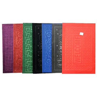 พรมเช็ดเท้า welcome ดักฝุ่น กันลื่น ขนาด 40x60cm (คละลาย) Queenfish QF-H579 พรมปูพื้น พรมทำความสะอาด ที่เช็ดเท้า