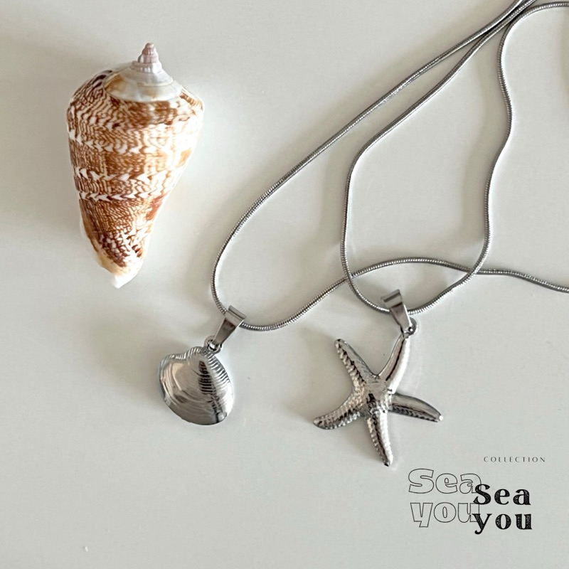 [New❣️]สร้อยคอสแตนเลส จี้ปลาดาวสแตนเลส 🐳🫧
