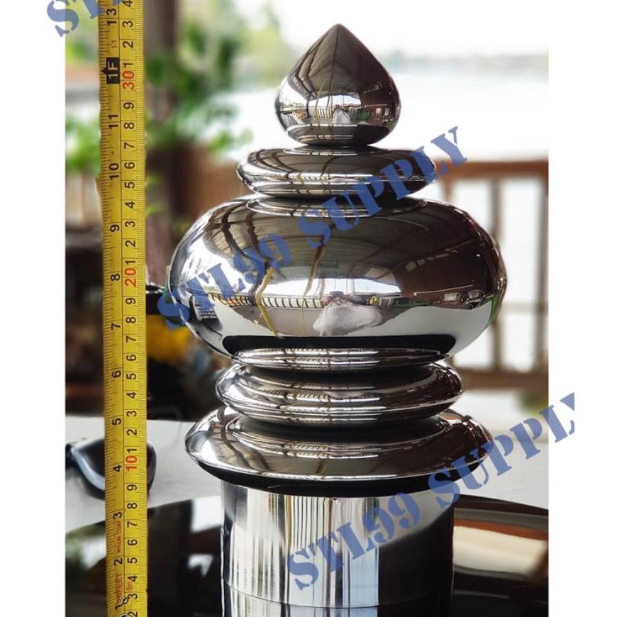 หัวขุนสแตนเลส  ลงท่อ ขนาด 6"และ 8นิ้ืว สีเงิน และสีทอง งานไทย ทำจากเกรด 304