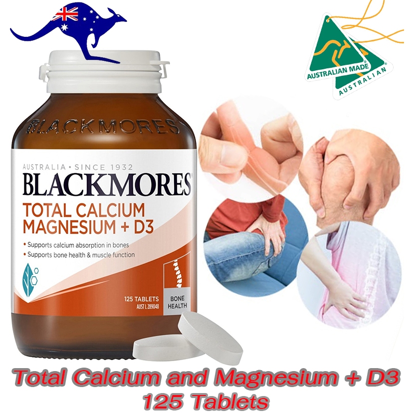 Blackmores Total Calcium and Magnesium + D3 125เม็ด / 200เม็ด รักษาความแข็งแรงของกระดูก Blackmores V