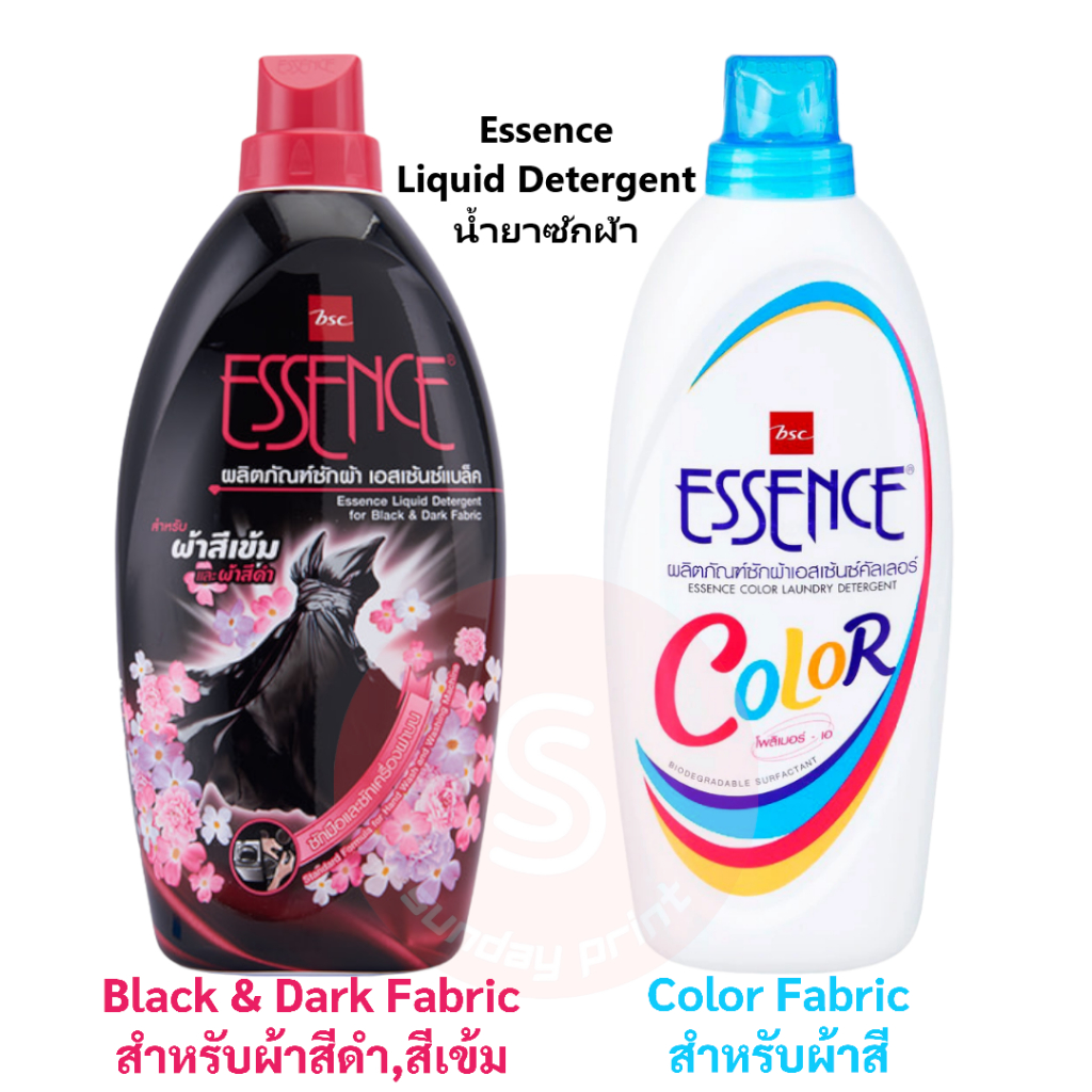 น้ำยาซักผ้า เอสเซ้นซ์ สำหรับผ้า สีเข้ม สีดำ Essence Black Liquid Detergent 900 mL เอสเซ้น ผ้าสี Color Laundry Detergent