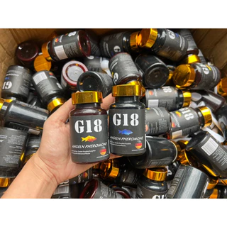 ผงกระตุ้นการกินของปลา G18 ใช้สำหรับผสมเหยื่อตกปลาเพื่อช่วยให้ปลาเข้ามากินเหยื่อ ปริมาณ 70กรัม มีให้เลือก 2สูตร