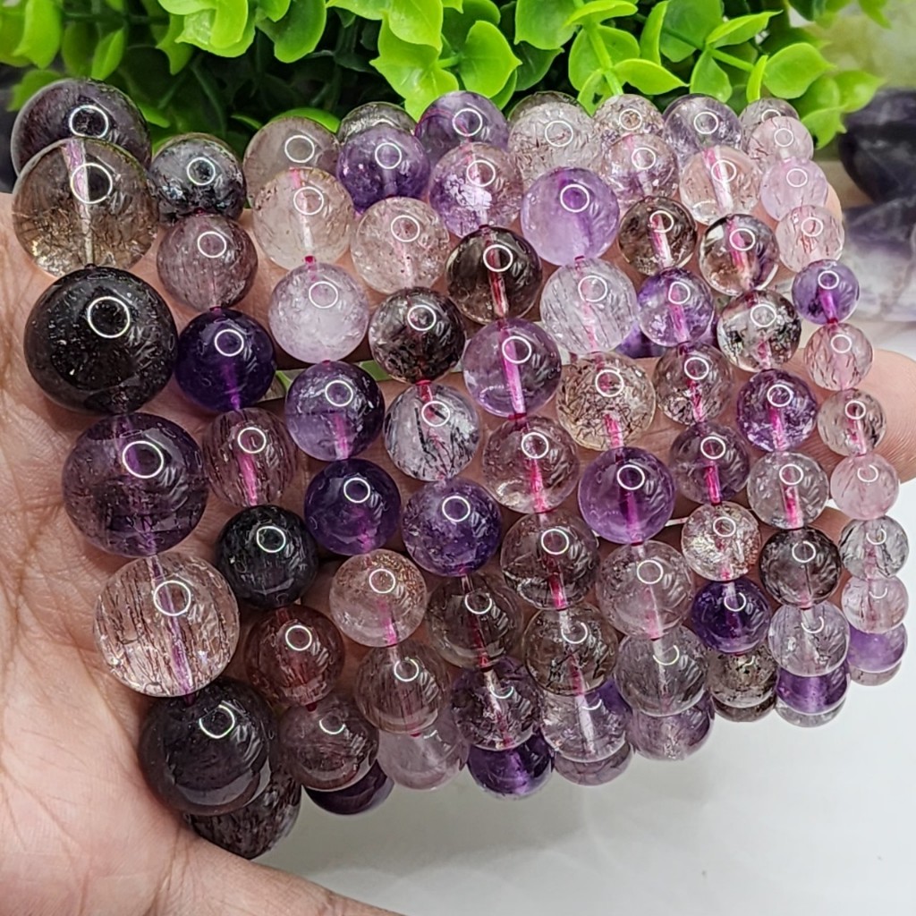 ซุปเปอร์เซเว่น Super7 กำไลข้อมือพร้อมใส่ หินแท้ธรรมชาติ100% คุณภาพคัดเกรด หินนำโชคราคาส่ง