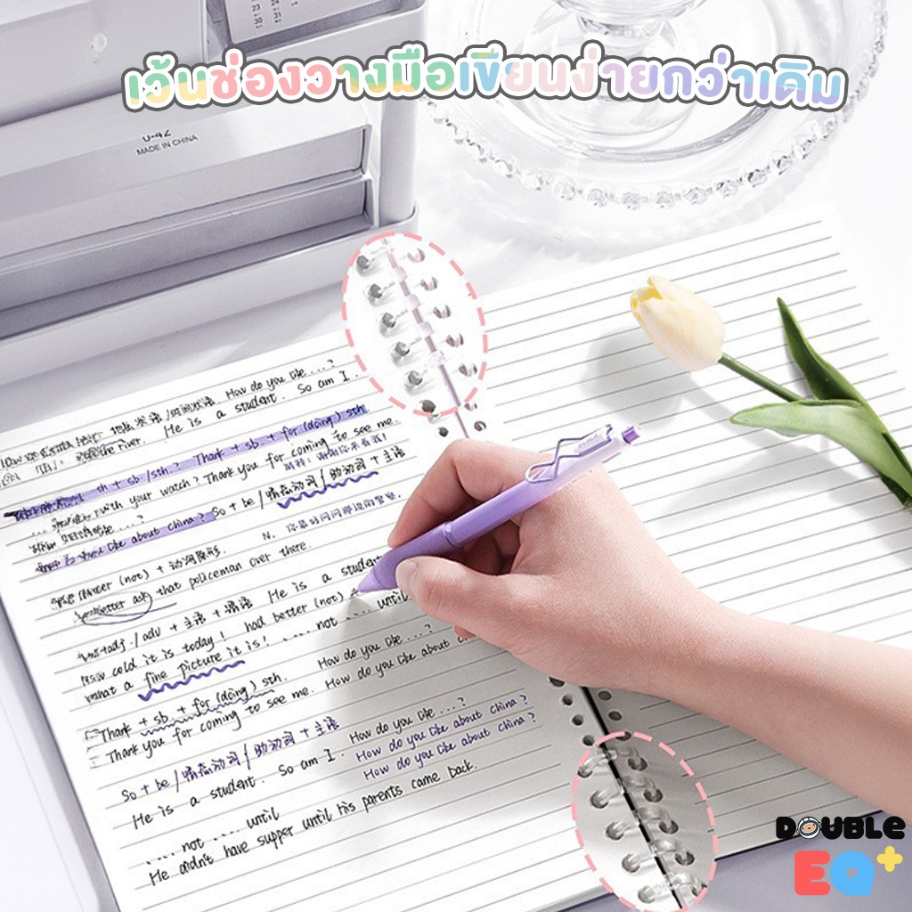 DIY สมุดจด 60 แผ่น เพิ่มใส้ได้ กระดาษหนา เขียนไม่ซึม กันน้ำ พับได้ 360 องศา DIY Fancy notebook