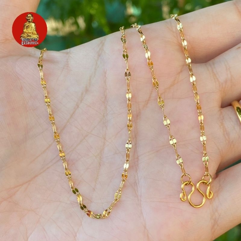 ยูสร้อยพระ สร้อยลายจันทร์กระพริบ 2 ขนาด สแตนเลสเลเซอร์ 22k ไม่ดำ ไม่เป็นสนิม