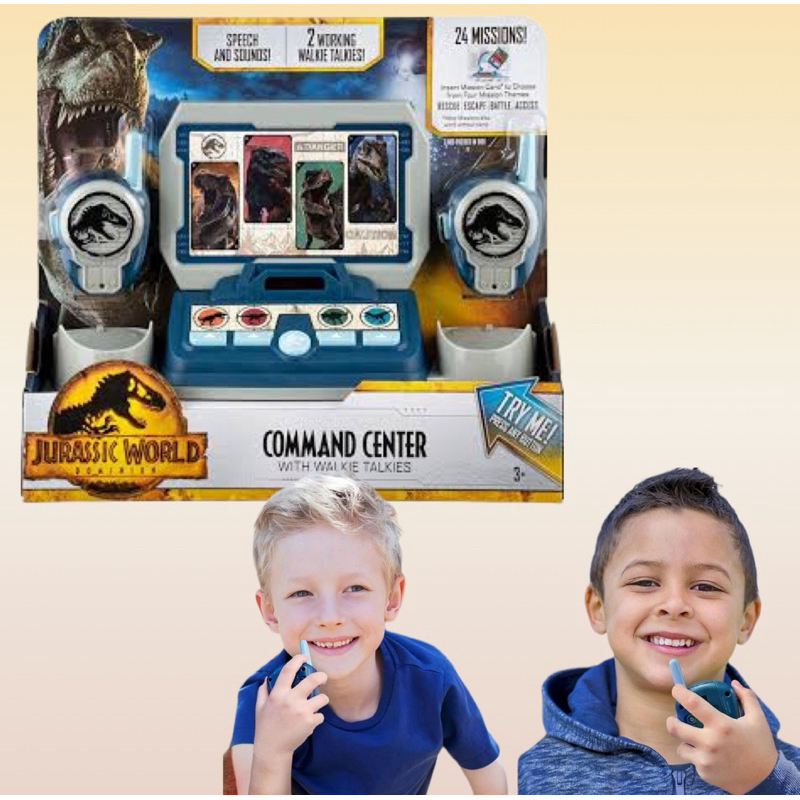 EKids Jurassic World 2 Command Center with Kid Friendly Walkie Talkies and Speech & Sound Effects