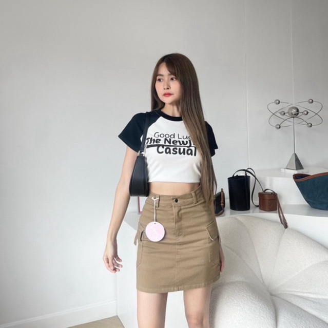 กระโปรงยีนส์สั้น ยีนส์ยืดคอตตอล 15 นิ้วอินทนู – โปรปัง