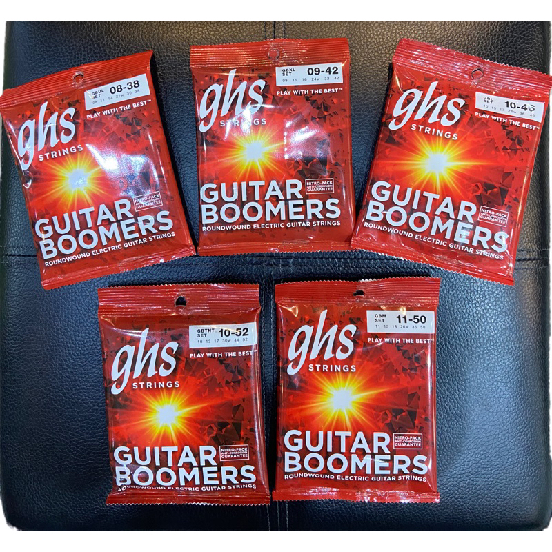สายกีตาร์ไฟฟ้า Boomer ยี่ห้อ GHS มี 5 ขนาดให้เลือกใช้ #8, #9, #10, #11