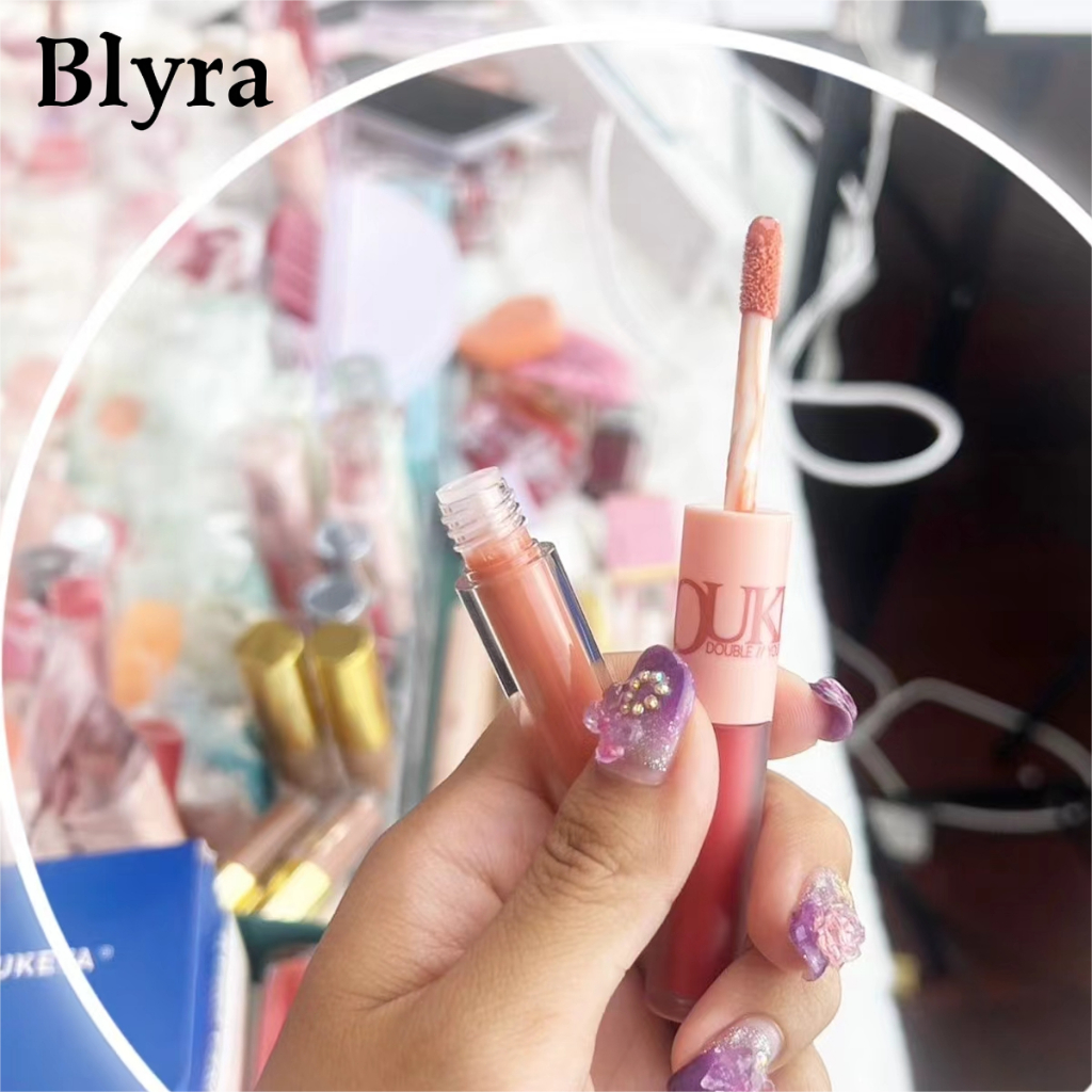 BLYRA ลิปสติก ลิปกลอส เนื้อแมตต์ แบบสองหัว ให้ความชุ่มชื้น ไม่ติดแก้ว