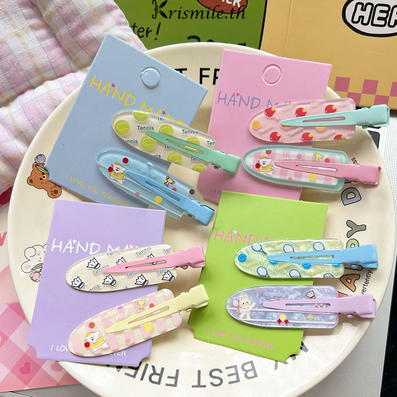 COD-ในไทย💖กิ๊บหนีบผม กระต่าย หมีน้อย น่ารักหวาน คลิปด้านข้าง ไร้รอยต่อ ไม่ทิ้งรอย แฟชั่นสําหรับผู้หญิง 2 ชิ้น-Kri