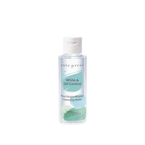 Cute press White & Oil Control Pure Origin Micellar Cleansing Water คลีนซิ่งเช็ดเครื่องสำอางค์ 100ml