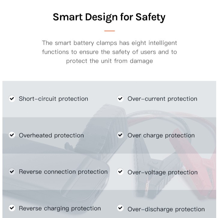 70mai Jump Starter PS01 Portable Car Jump Starter จั้มสตาร์ทรถยนต์ แบตเตอรี่ เป็น จั้มสตาร์ทรถยนต์ ได้ เครื่องชาร์จรถยนต - รูปที่ 7