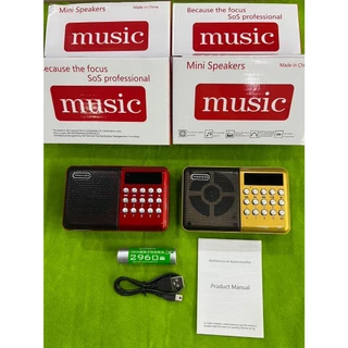 ลำโพงวิทยุFM (รุ่นV-189) เล่นTF Card/U Disk Reader พร้อมแบตเตอรี่แบบชาร์จไฟได้ มีบลูทูธ มีอัดเสียงได้