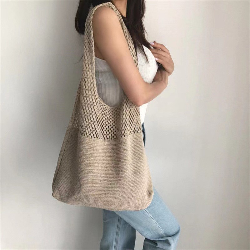 กระเป๋าถักไหมพรม เอิร์ทโทน Knitted Bag สะพายข้าง พร้อมส่ง 5 สี