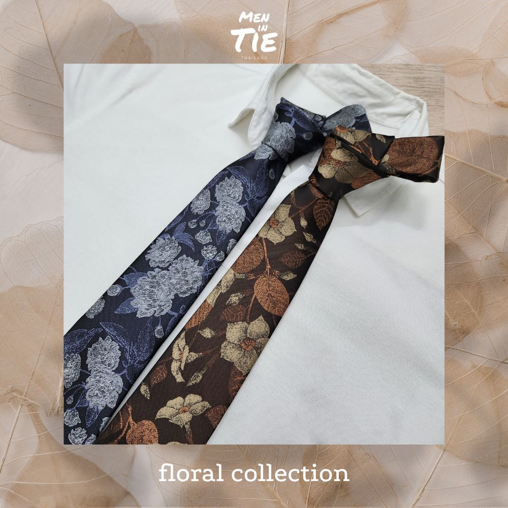 MEN IN TIE เนคไทแบบผูกเอง รุ่น Petal Bloom กว้าง 8cm